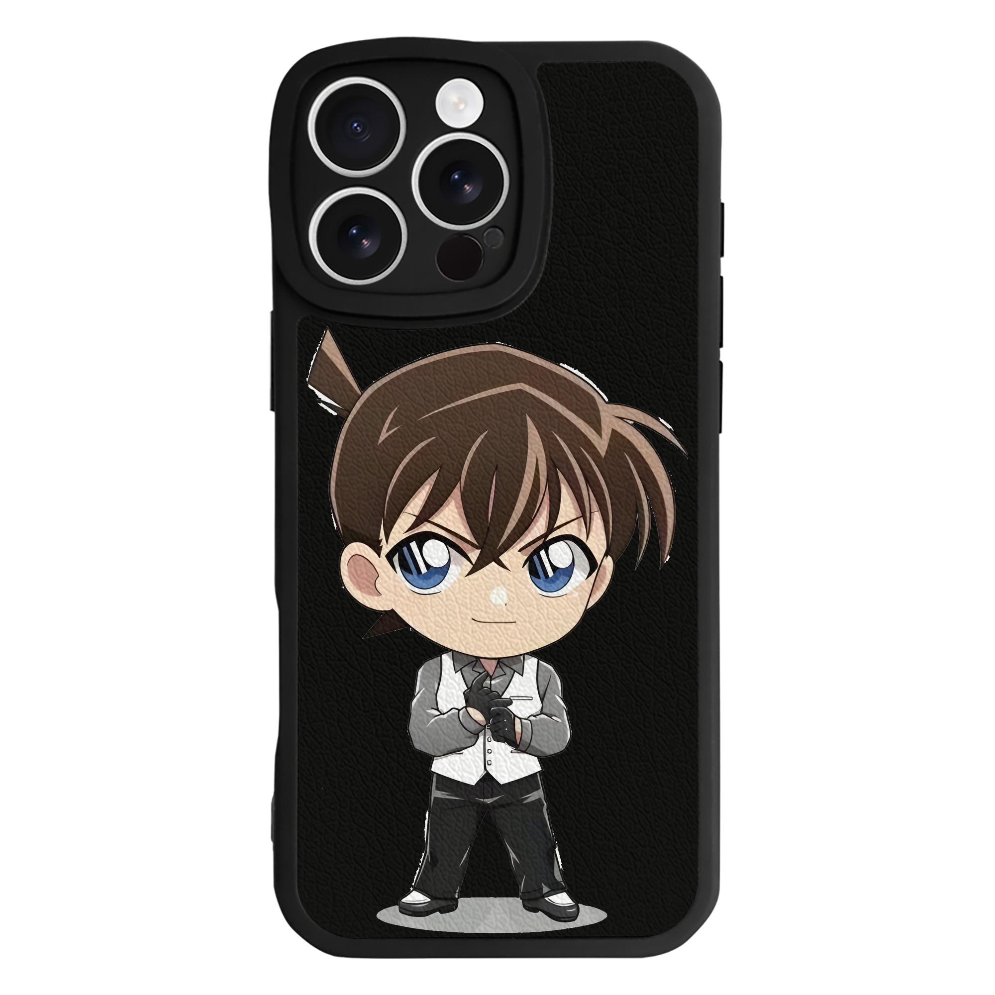 （画像用） 名探偵コナン 江戸川 コナン Detective Conan Conan Edogawa 【iPhone 16シリーズ対応】シリコンスマホケース（レザー調） 材質：シリコン